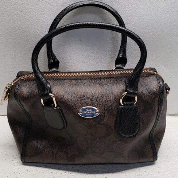 EUC Coach Mini Bennett Signature Leather Detachable Strap Satchel Bag